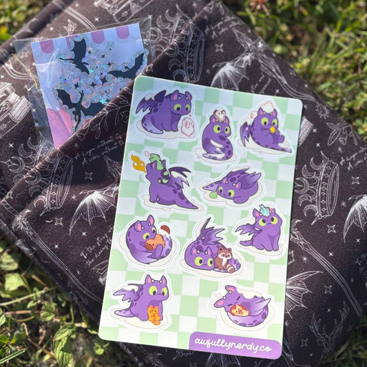 Dragon Matte Sticker Sheet | Kawaii Aesthetic Stickers | Planner Stickers | Journal Stickers | Scrapbooking | Stationery Gift - Awfullynerdy.co