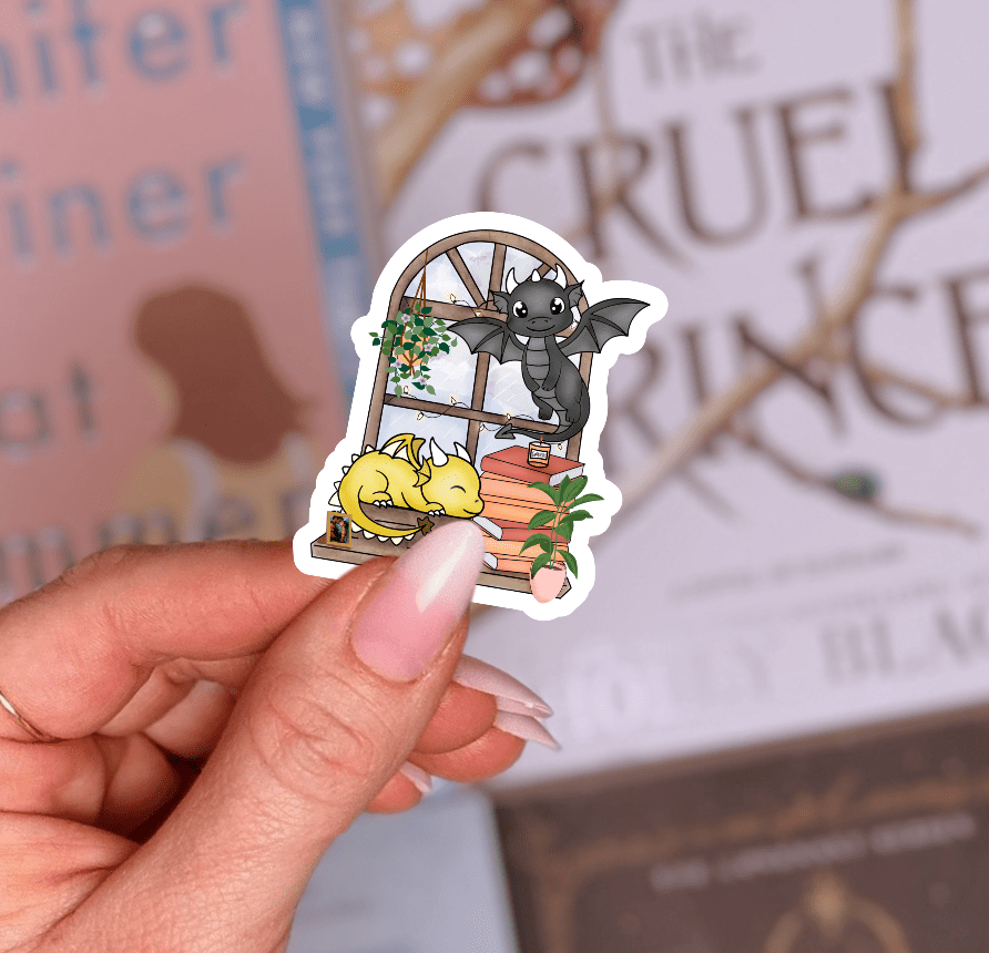 Dragon Window Watchers Fantasy Sticker - Awfullynerdy.co