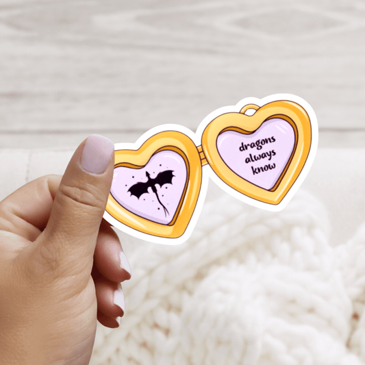 Dragons Always Know Locket Sticker - Awfullynerdy.co
