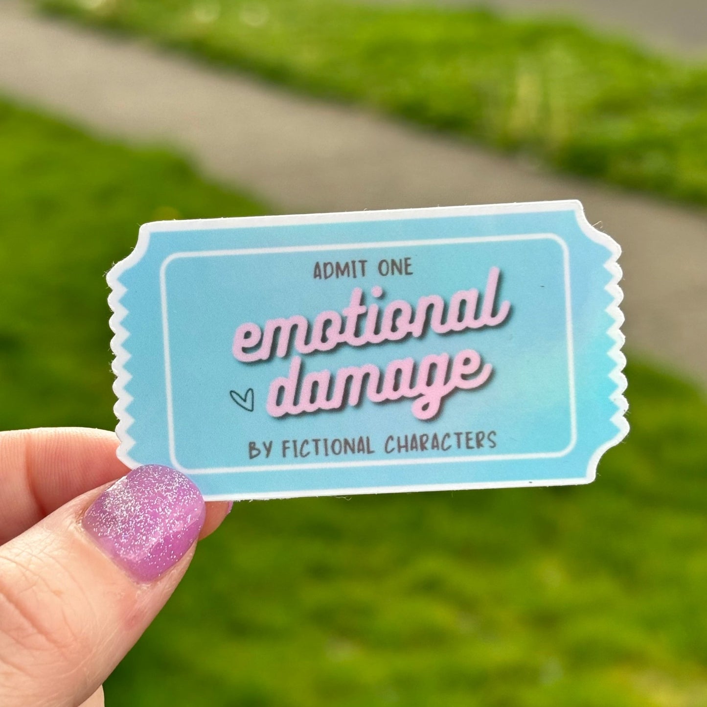 Emotional Damage by Fictional Characters Ticket Sticker - Awfullynerdy.co
