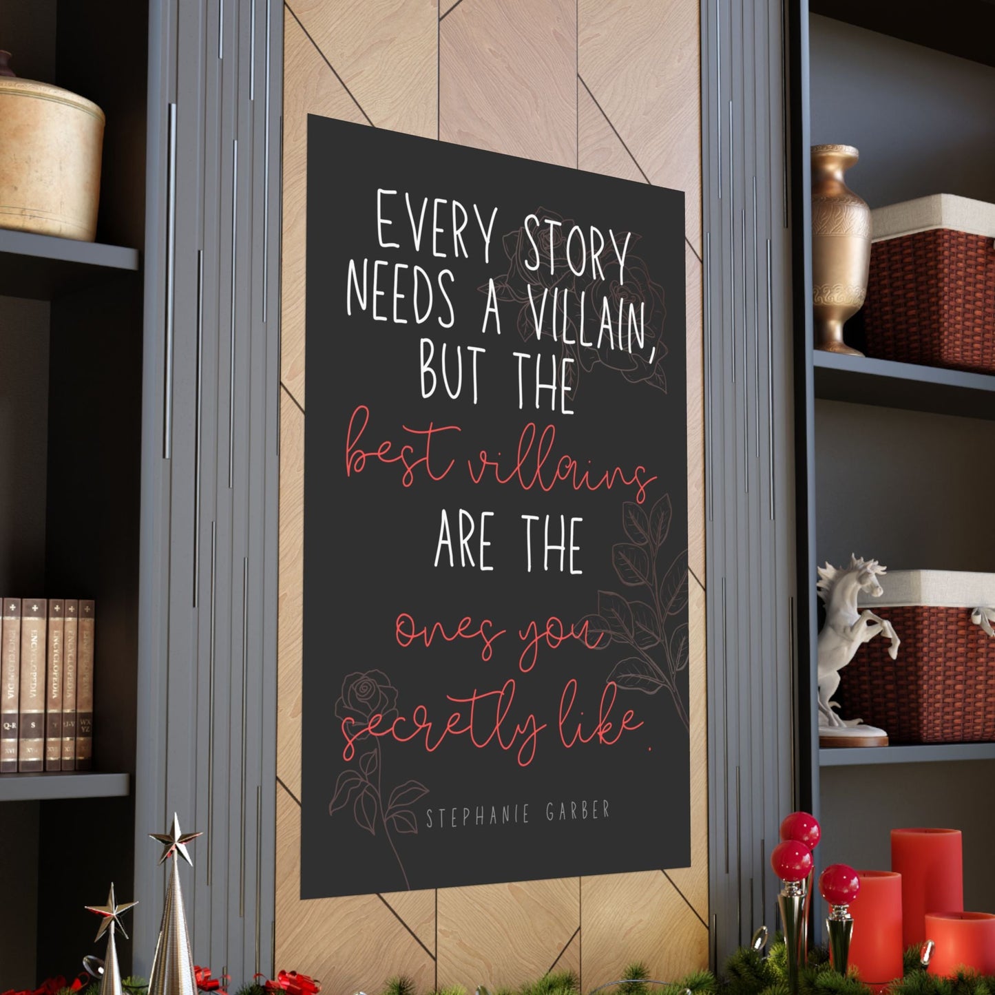 Every Story Needs a Villain Quote Matte Vertical Poster - NO FRAME - Inspired by Caraval Series - Awfullynerdy.co