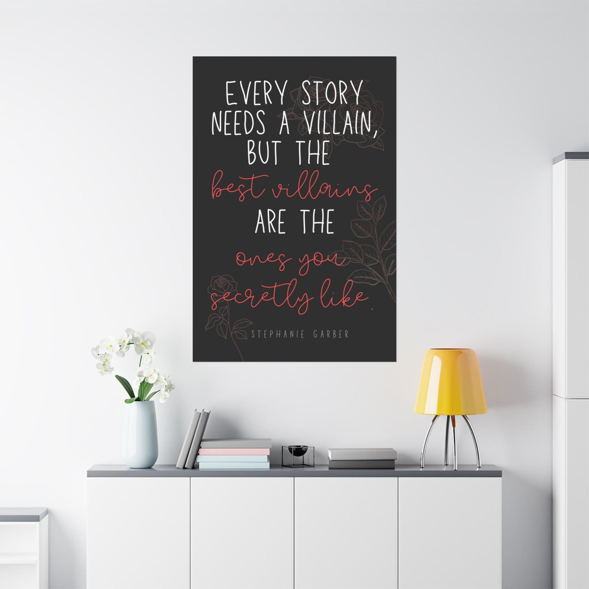 Every Story Needs a Villain Quote Matte Vertical Poster - NO FRAME - Inspired by Caraval Series - Awfullynerdy.co
