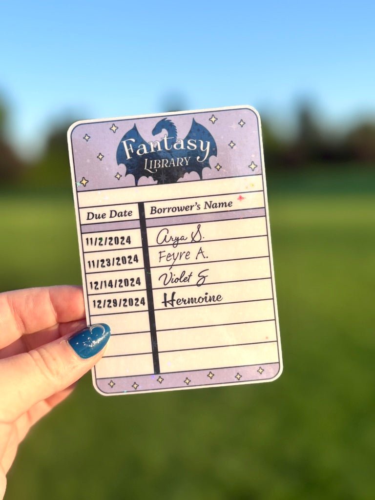 Fantasy Library Borrow Card Bookmark - Awfullynerdy.co