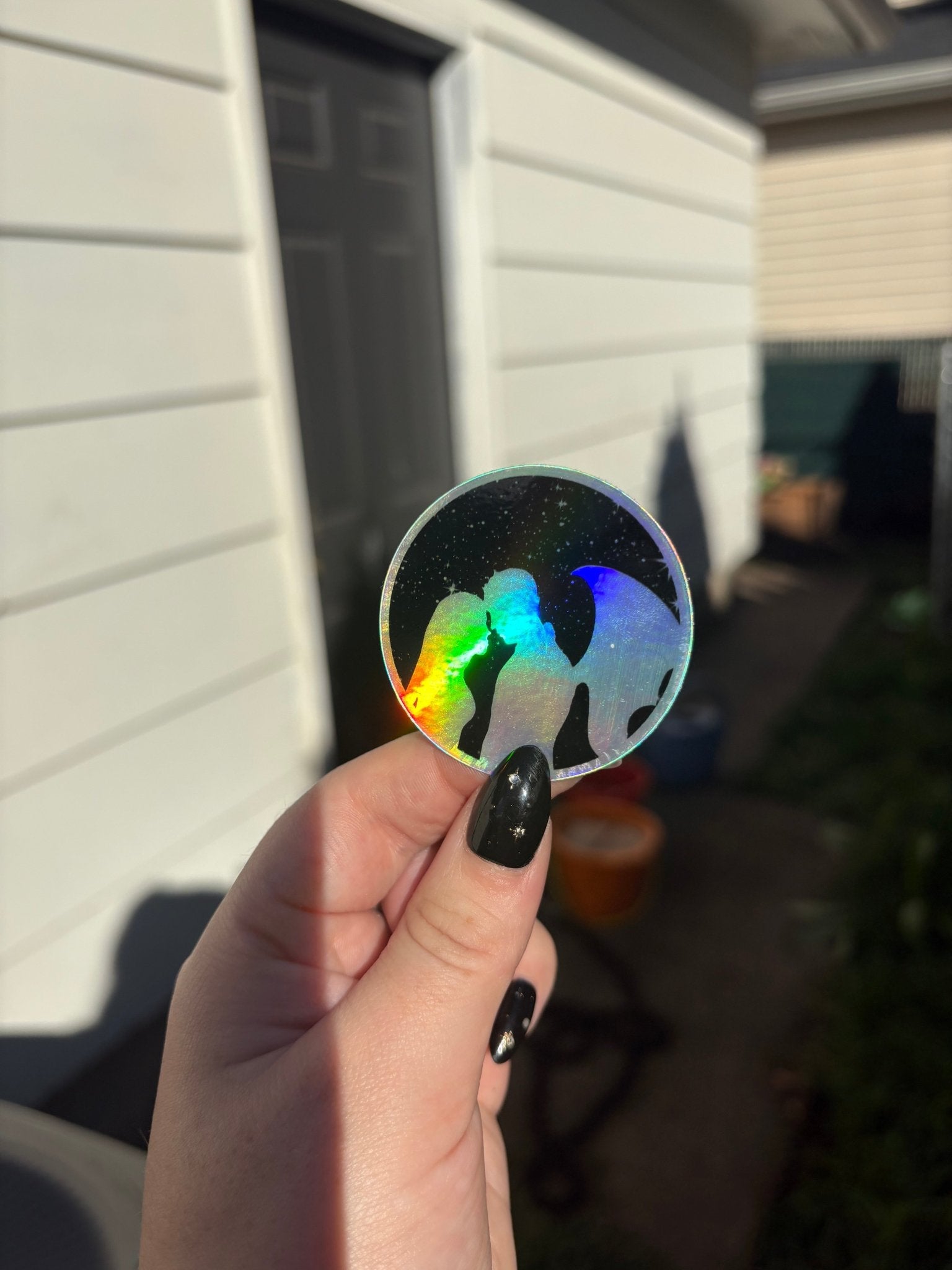 Feyre and Rhysand Velaris Dark Holographic Sticker - Awfullynerdy.co