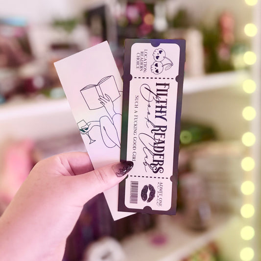 Filthy Readers Book Club Smut Dual - Sided Holographic Cardstock Bookmark - Awfullynerdy.co