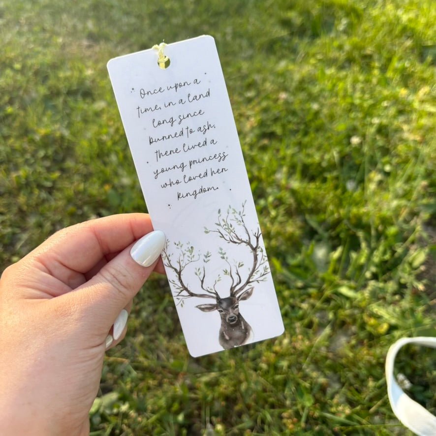 Fireheart Dual - Sided Sparkle Cardstock Bookmark (pre - tasseled) - Awfullynerdy.co