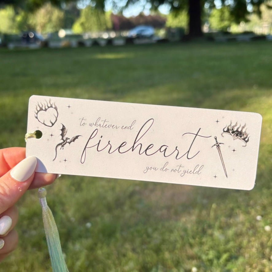 Fireheart Dual - Sided Sparkle Cardstock Bookmark (pre - tasseled) - Awfullynerdy.co