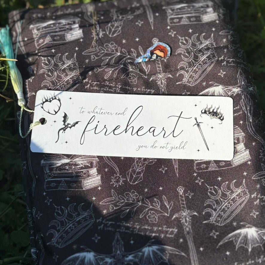 Fireheart Dual - Sided Sparkle Cardstock Bookmark (pre - tasseled) - Awfullynerdy.co