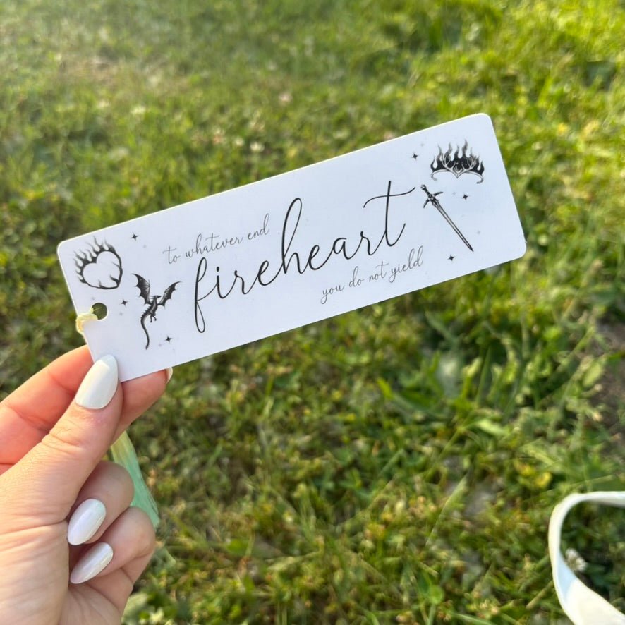 Fireheart Dual - Sided Sparkle Cardstock Bookmark (pre - tasseled) - Awfullynerdy.co