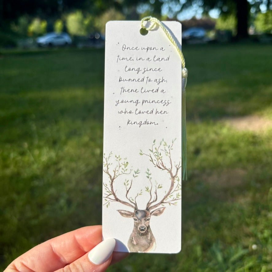 Fireheart Dual - Sided Sparkle Cardstock Bookmark (pre - tasseled) - Awfullynerdy.co