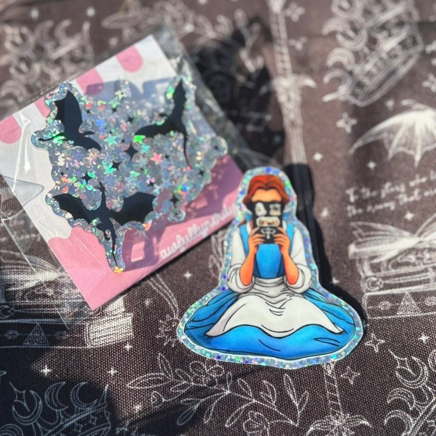 Flying Dragons Sparkle Acrylic Pin - Awfullynerdy.co