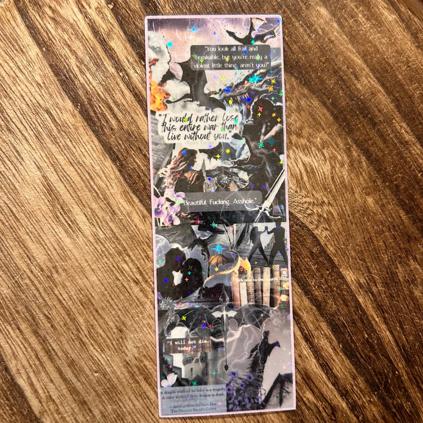 Fourth Wing Iron Flame Collage Bookmark - Awfullynerdy.co