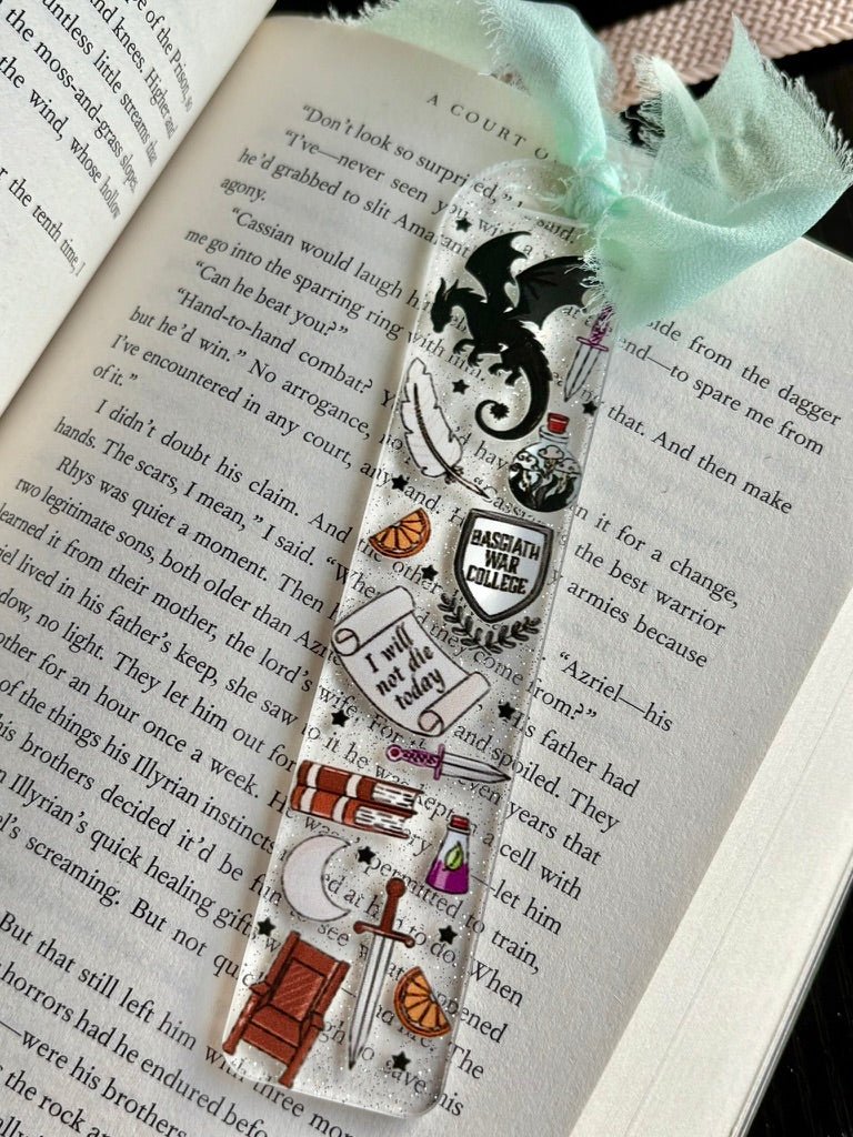 Fourth Wing Symbols Acrylic Bookmark - Awfullynerdy.co