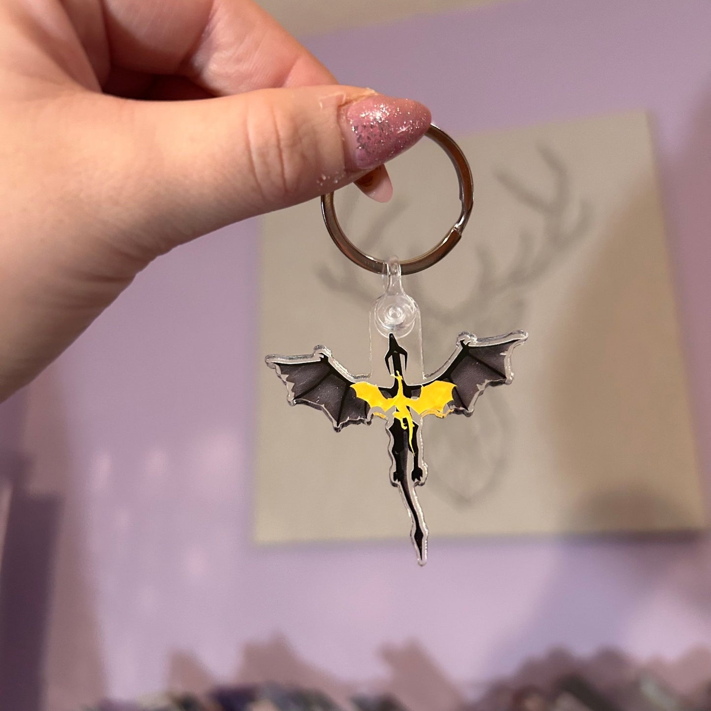 Fourth Wing Tarin and Young Andarna Keychain - Awfullynerdy.co