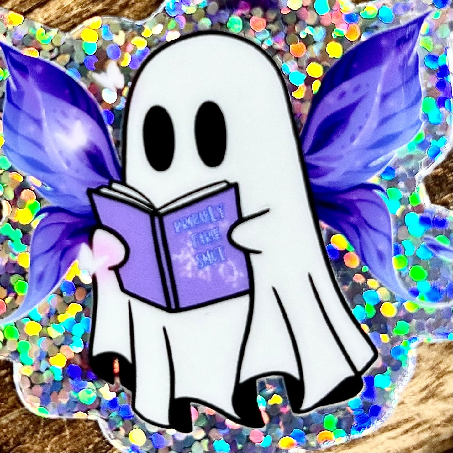 Ghost Reading Fairie Smut Glitter Sticker - Awfullynerdy.co