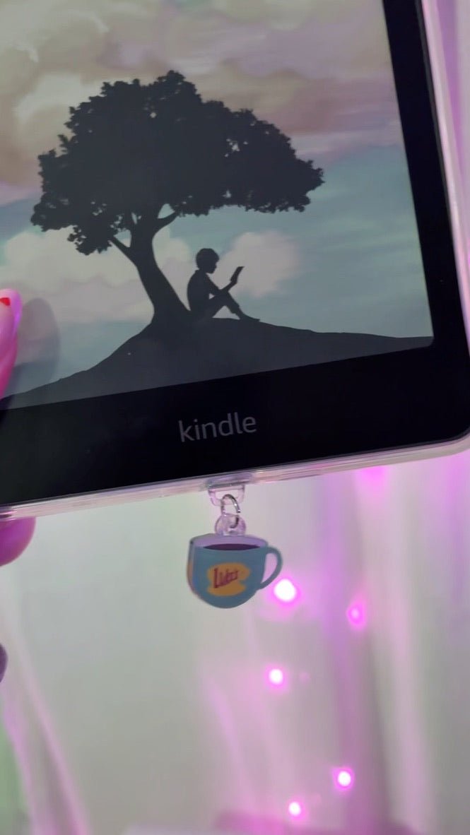Gilmore Girls Inspired Luke's Coffee USB - C Dust Plug, Cup Charm, Hook Clasp, Holographic Finish - Awfullynerdy.co