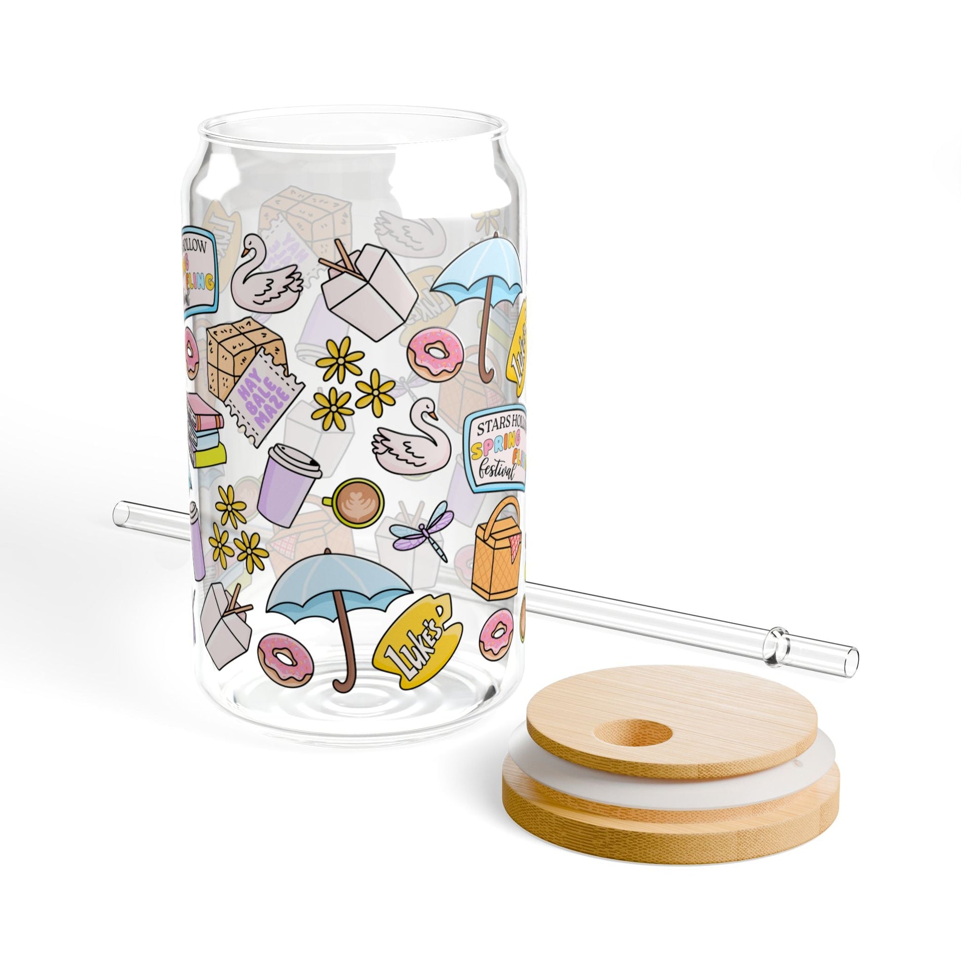 Gilmore Girls Inspired Spring Fling Sipper Glass, 16oz - Awfullynerdy.co