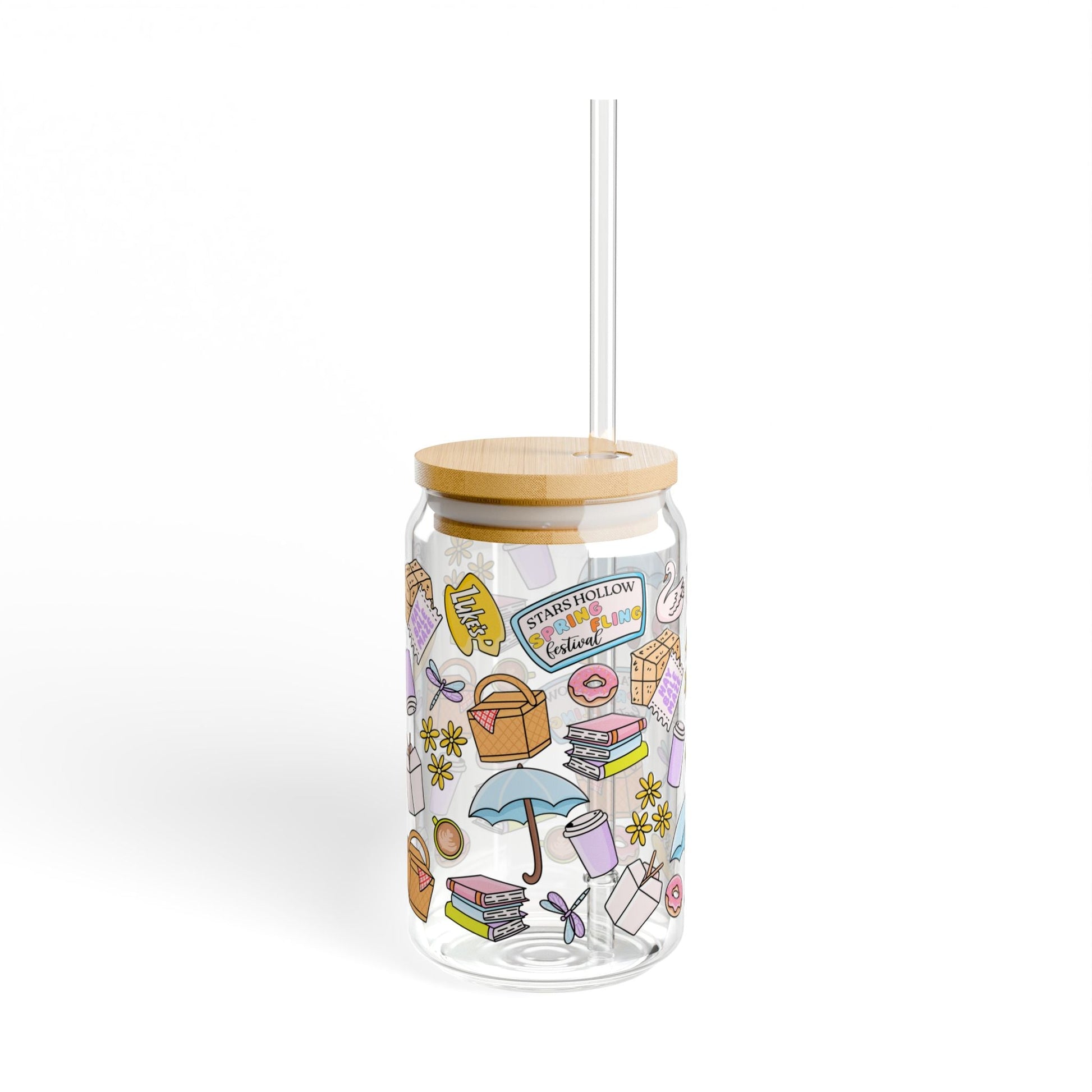 Gilmore Girls Inspired Spring Fling Sipper Glass, 16oz - Awfullynerdy.co
