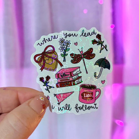 Gilmore Girls Inspired Where You Lead Hearts Inspired Sticker - Awfullynerdy.co