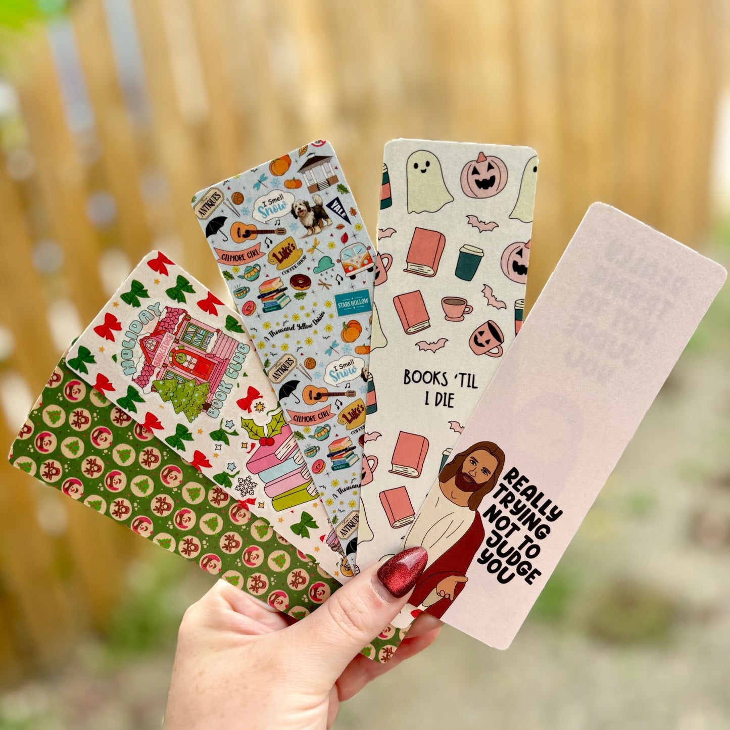 Gilmore Girls Symbols Pattern Cardstock Bookmark - Pearl Matte Finish - Dual Sided - Awfullynerdy.co