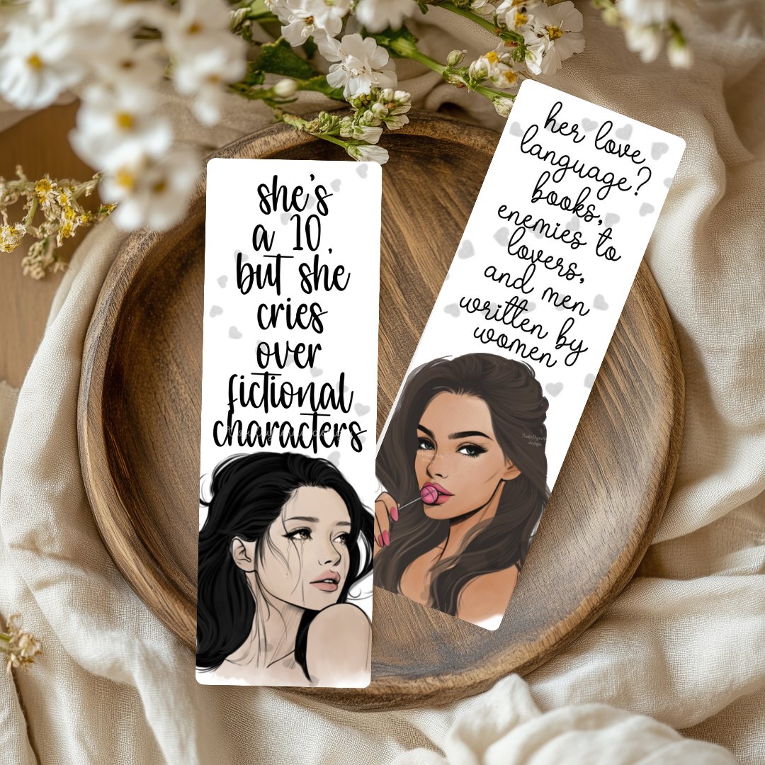 She's a 10 Woman Handrawn Dual-Sided Matte Cardstock Bookmark