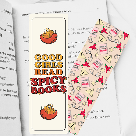 Good Girls Read Spicy Books Dual - Sided Cardstock Bookmark - Awfullynerdy.co