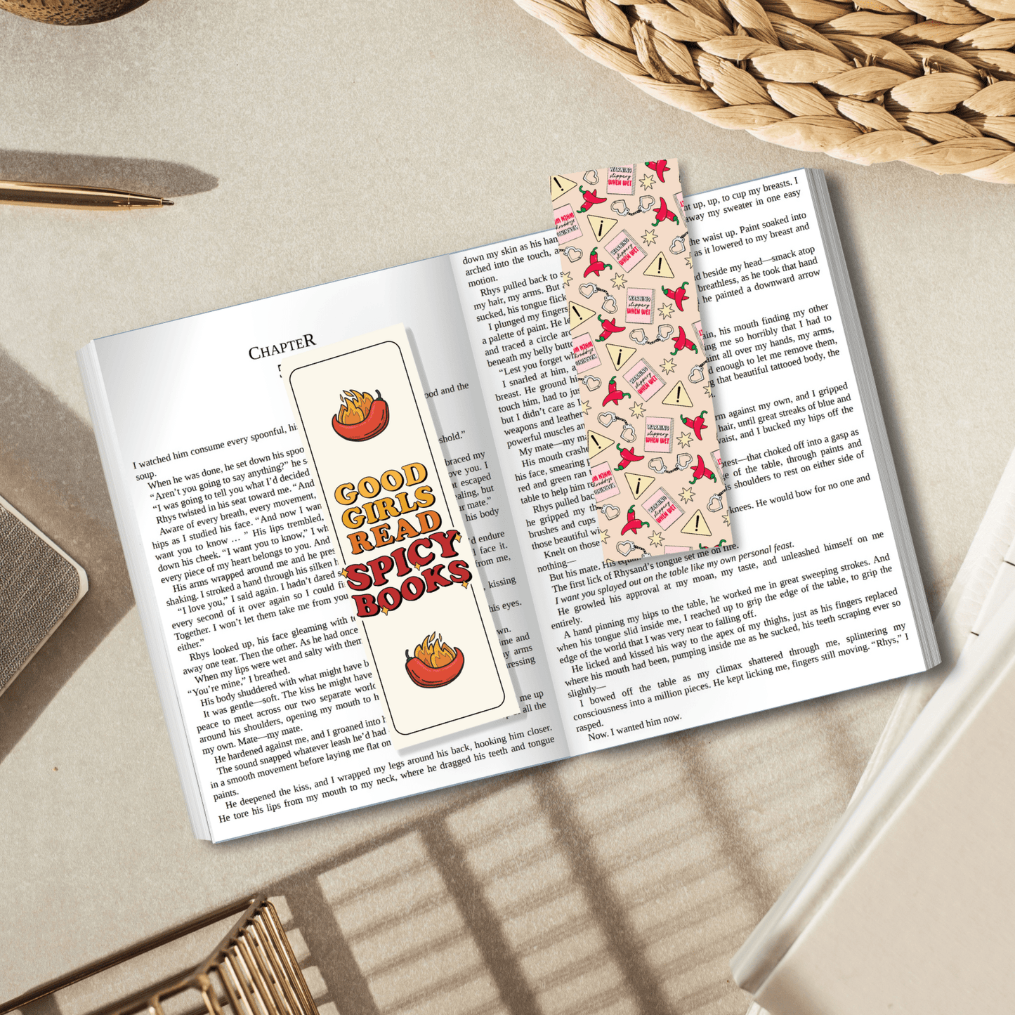 Good Girls Read Spicy Books Dual - Sided Cardstock Bookmark - Awfullynerdy.co