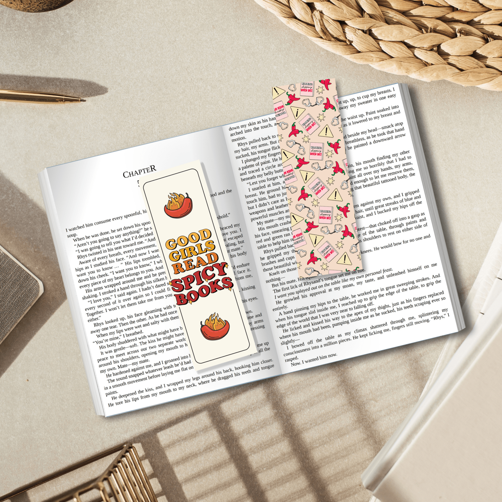 Good Girls Read Spicy Books Dual - Sided Cardstock Bookmark - Awfullynerdy.co