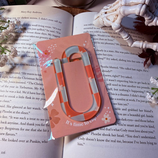 Holiday Jumbo Acrylic Paperclip Sublimated Bookmark – Bookish Page Holder - Awfullynerdy.co