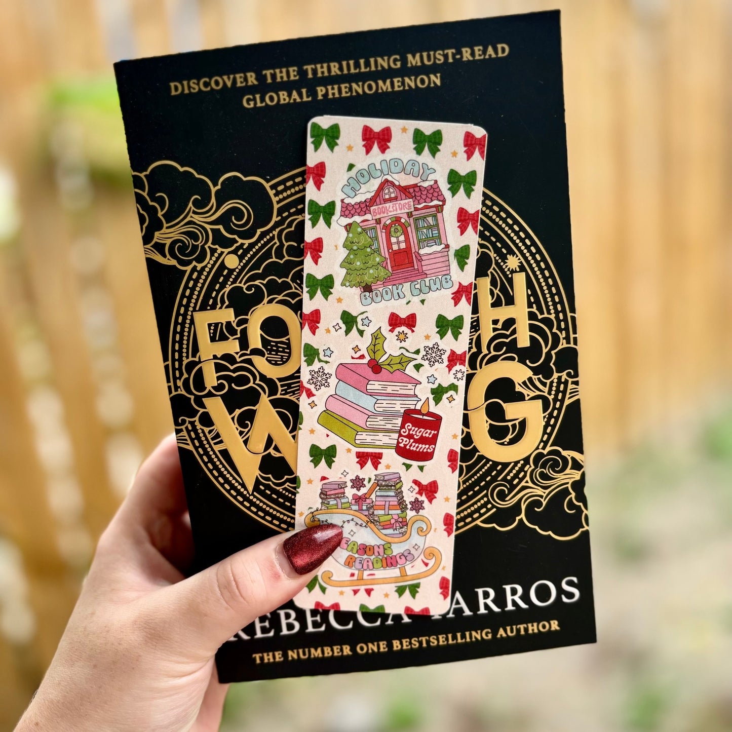 Holiday Merry and Bright Cardstock Bookmark - Pearl Matte Finish - Dual Sided - Awfullynerdy.co