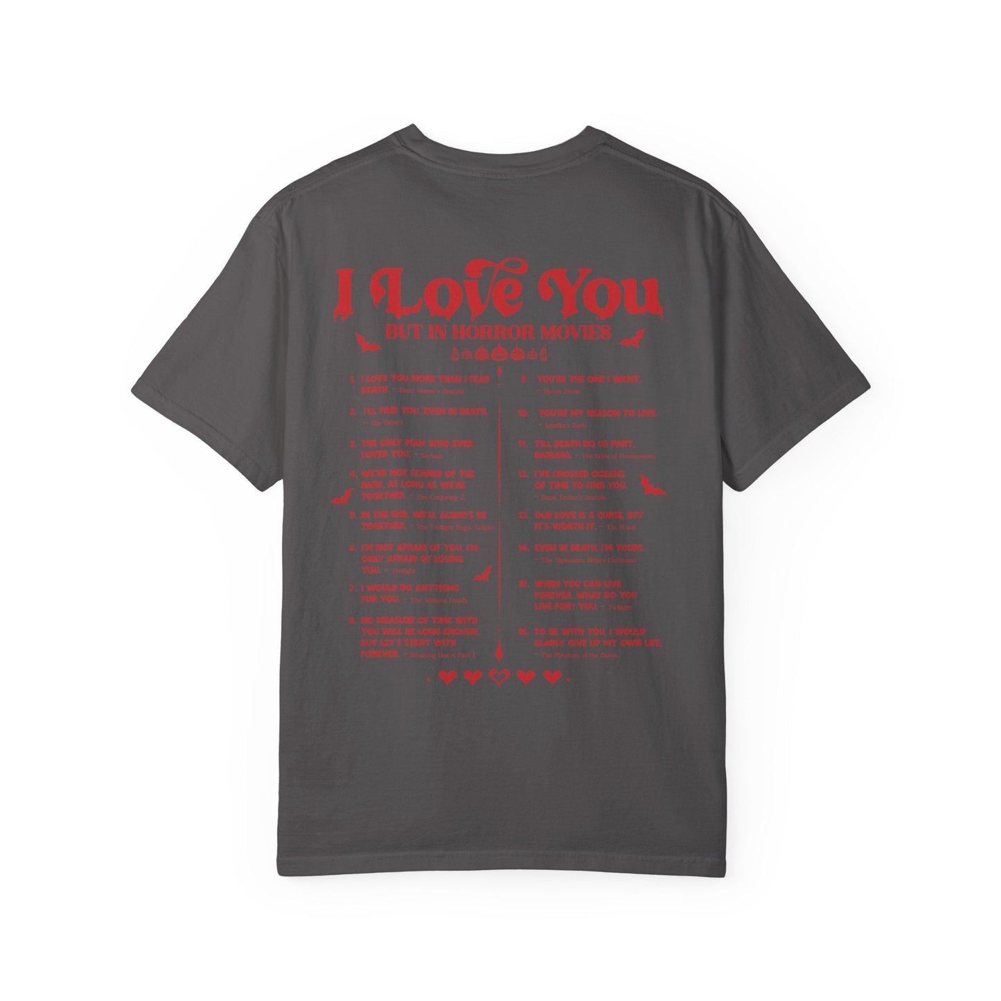 Horror Movie Lines Unisex T-shirt - I Love You Design - Awfullynerdy.co