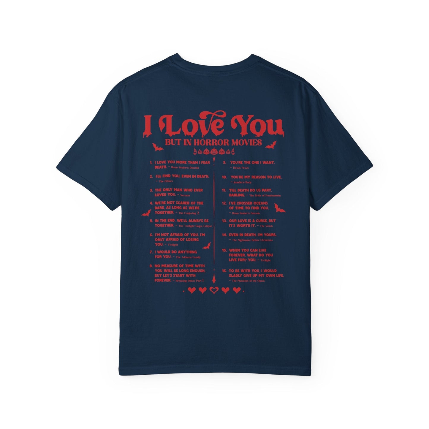 Horror Movie Lines Unisex T-shirt - I Love You Design - Awfullynerdy.co