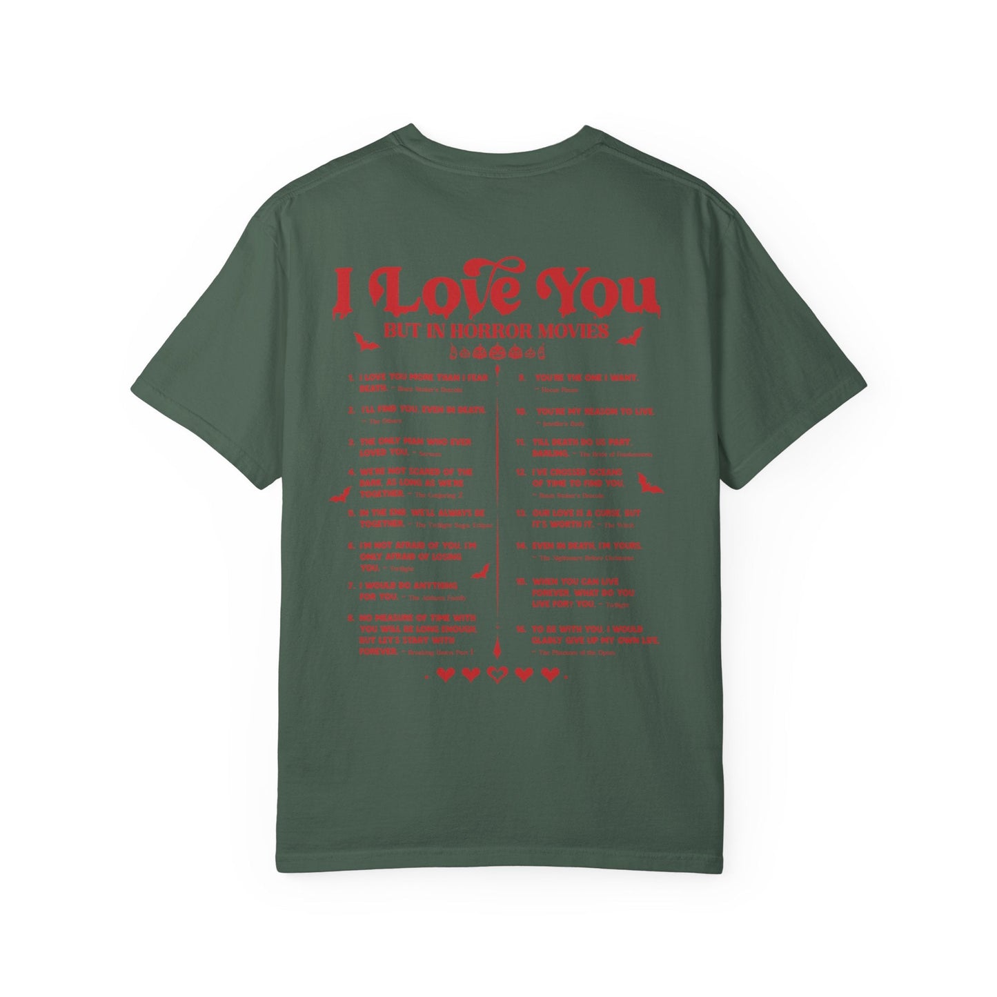 Horror Movie Lines Unisex T-shirt - I Love You Design - Awfullynerdy.co