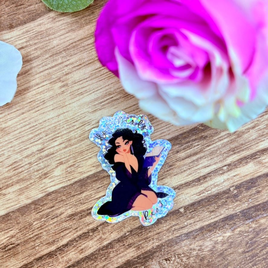 Hot Girls Read Glitter Sticker - Awfullynerdy.co
