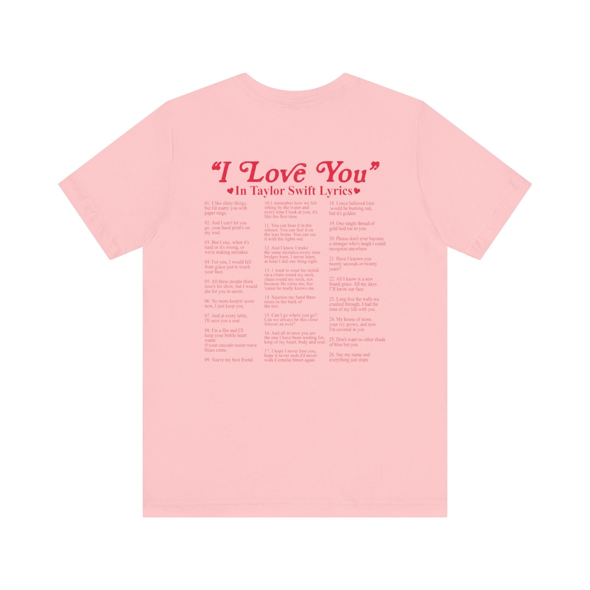 I Love You in TS Lyrics Jersey Short Sleeve Tee - Awfullynerdy.co