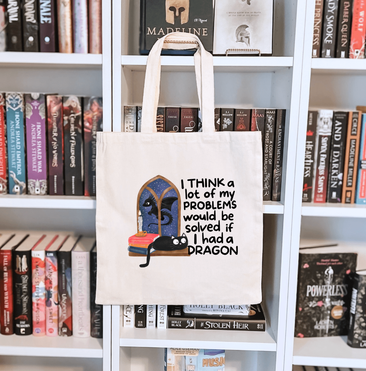 I Think a lot of Problems Would be Solved if I had a Dragon Sublimated Canvas Tote Bag - Awfullynerdy.co