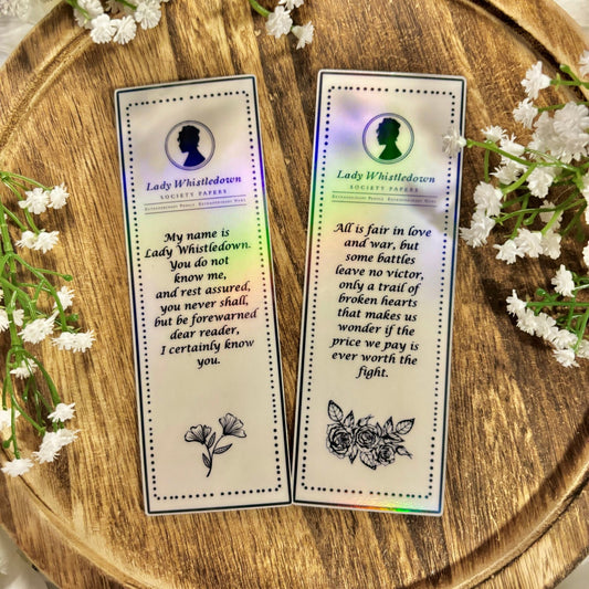 Lady Whistledown Society Papers Cardstock Bookmark Bundle - Awfullynerdy.co