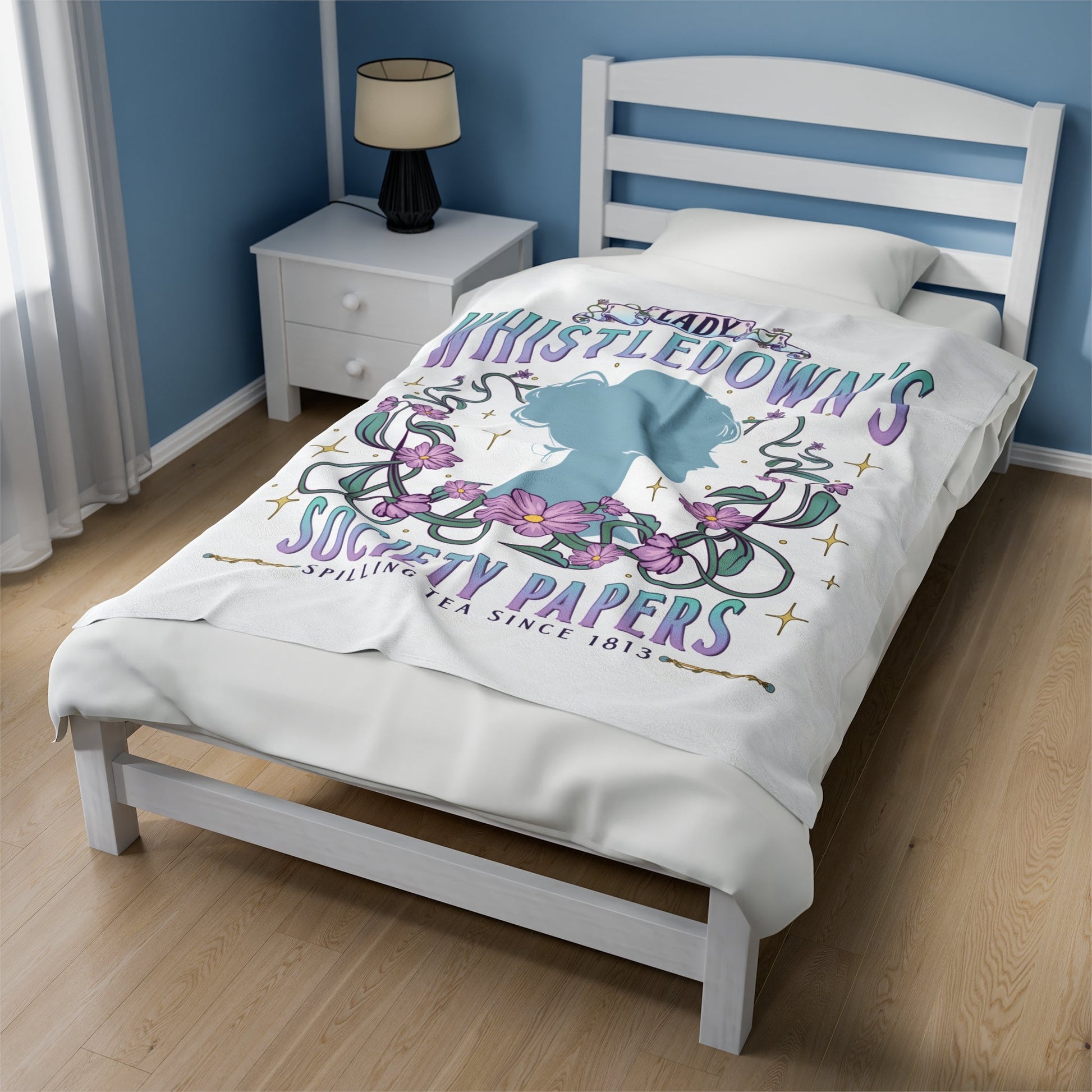 Lady Wistledown's Society Papers Velveteen Plush Blanket - Awfullynerdy.co