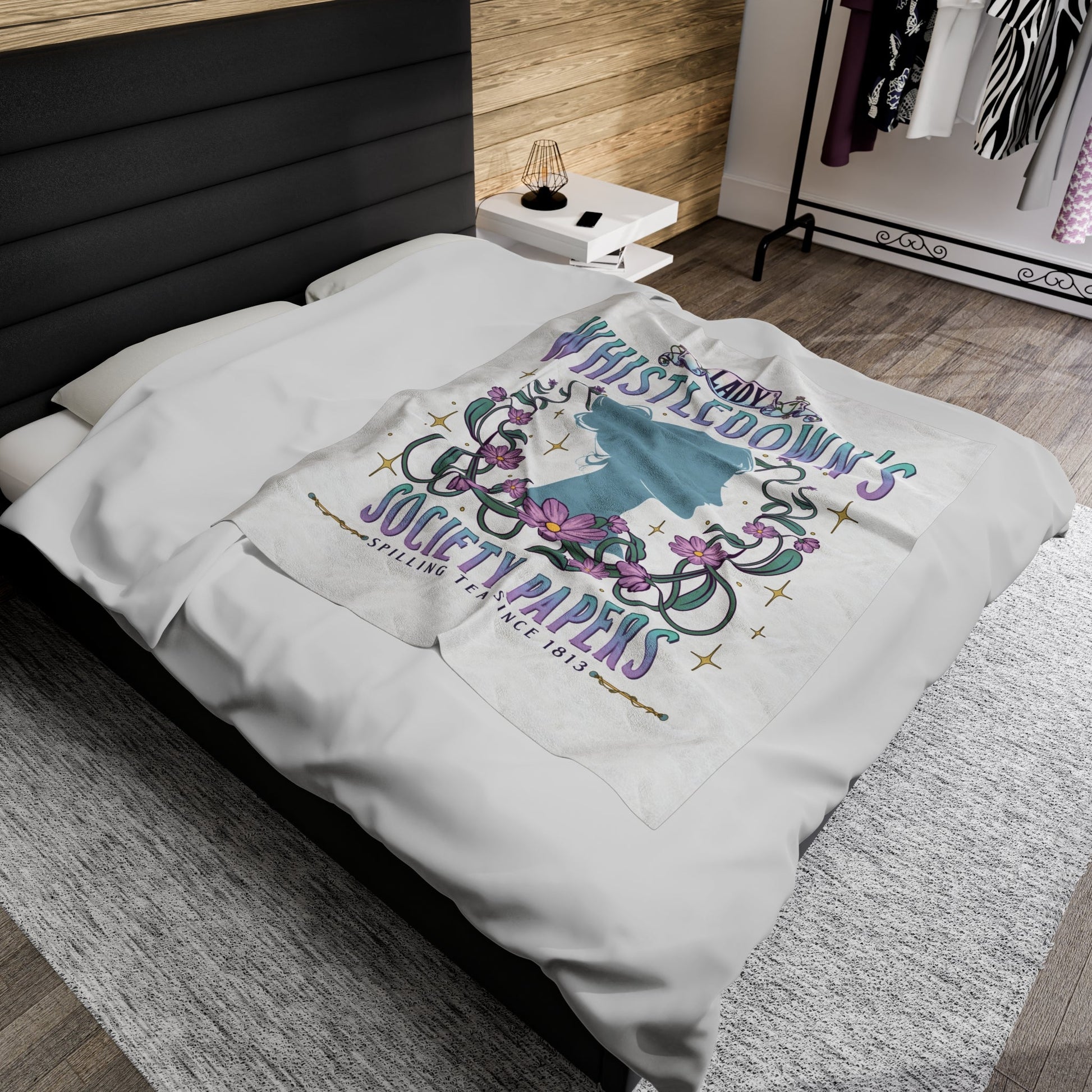 Lady Wistledown's Society Papers Velveteen Plush Blanket - Awfullynerdy.co