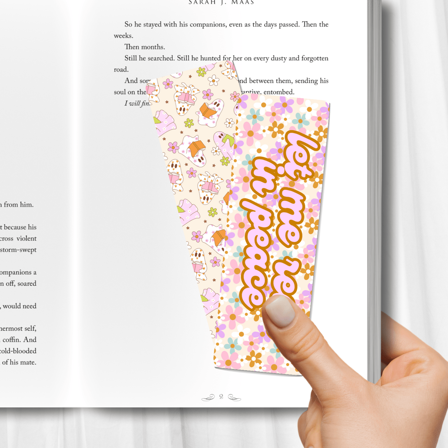 Let Me Read in Peace Retro Ghost Dual - Sided Cardstock Bookmark - Awfullynerdy.co