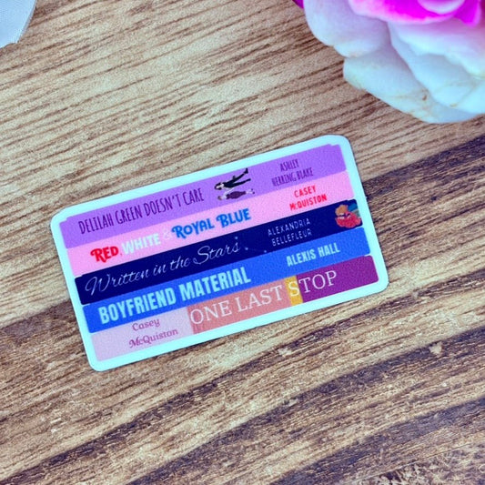 LGBTQ Romance Book Stack Matte Sticker - Awfullynerdy.co