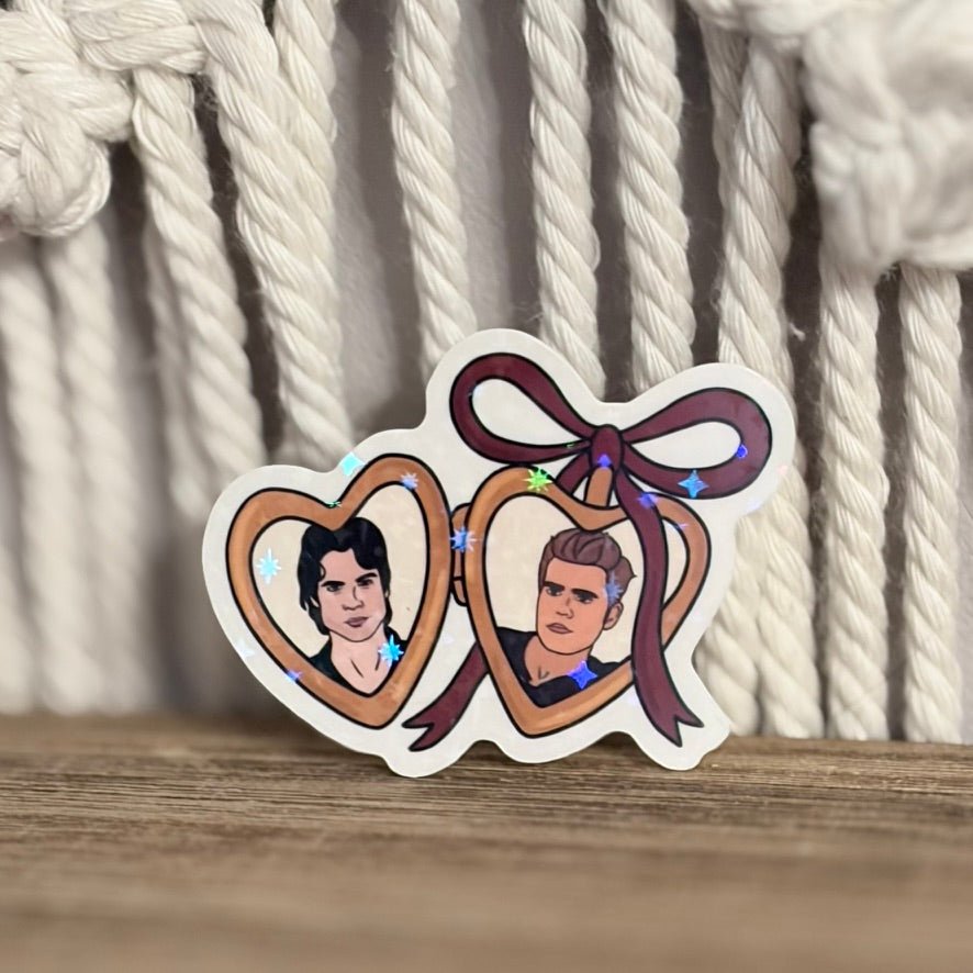 Locket Damon and Stefan The Vampire Diaries Sticker - Awfullynerdy.co
