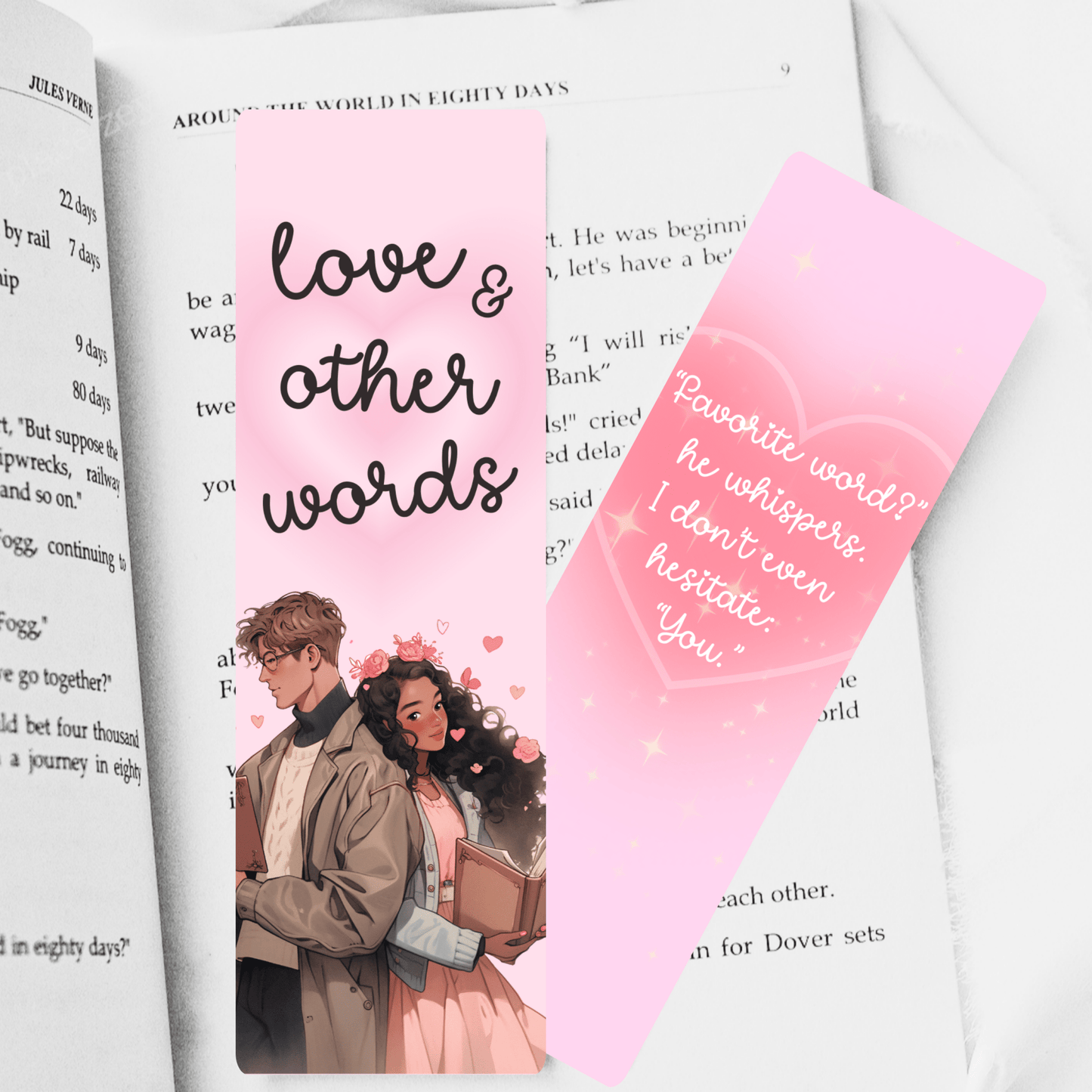 Love & Other Words Inspired Dual - Sided Cardstock Bookmark - Awfullynerdy.co