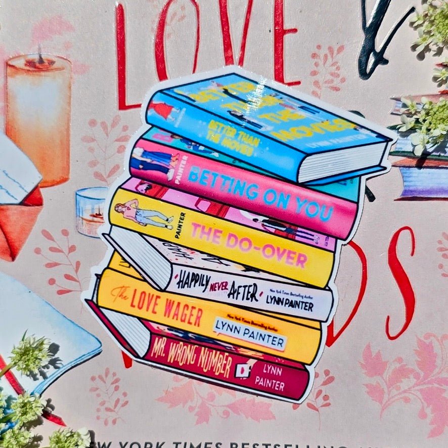 Lynn Painter Books Bookstack Sticker - Awfullynerdy.co