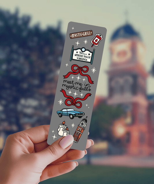 Meet Me in Mystic Falls TVD Inspired Dual - Sided Matte Cardstock Bookmark - Awfullynerdy.co