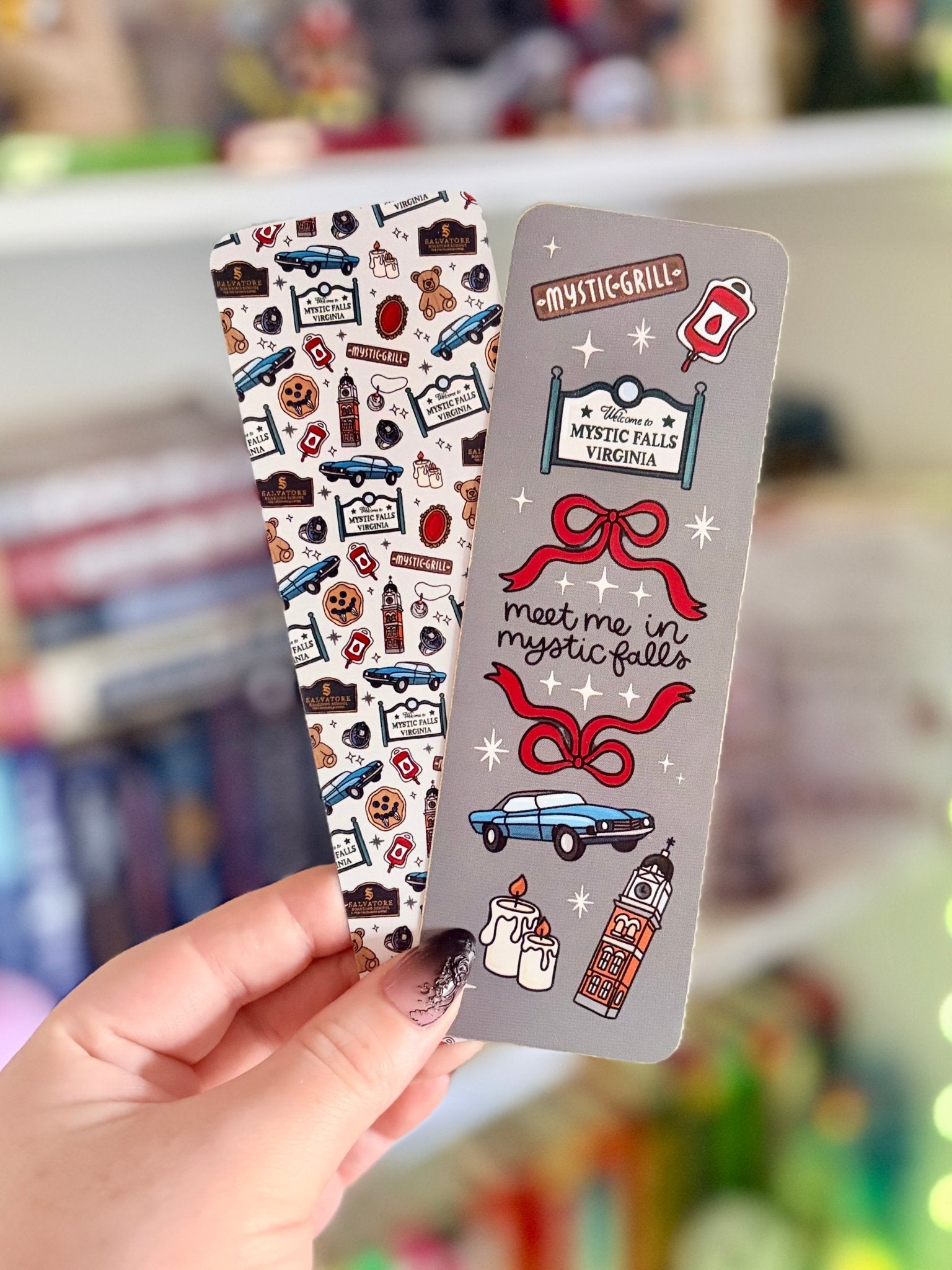 Meet Me in Mystic Falls TVD Inspired Dual - Sided Matte Cardstock Bookmark - Awfullynerdy.co