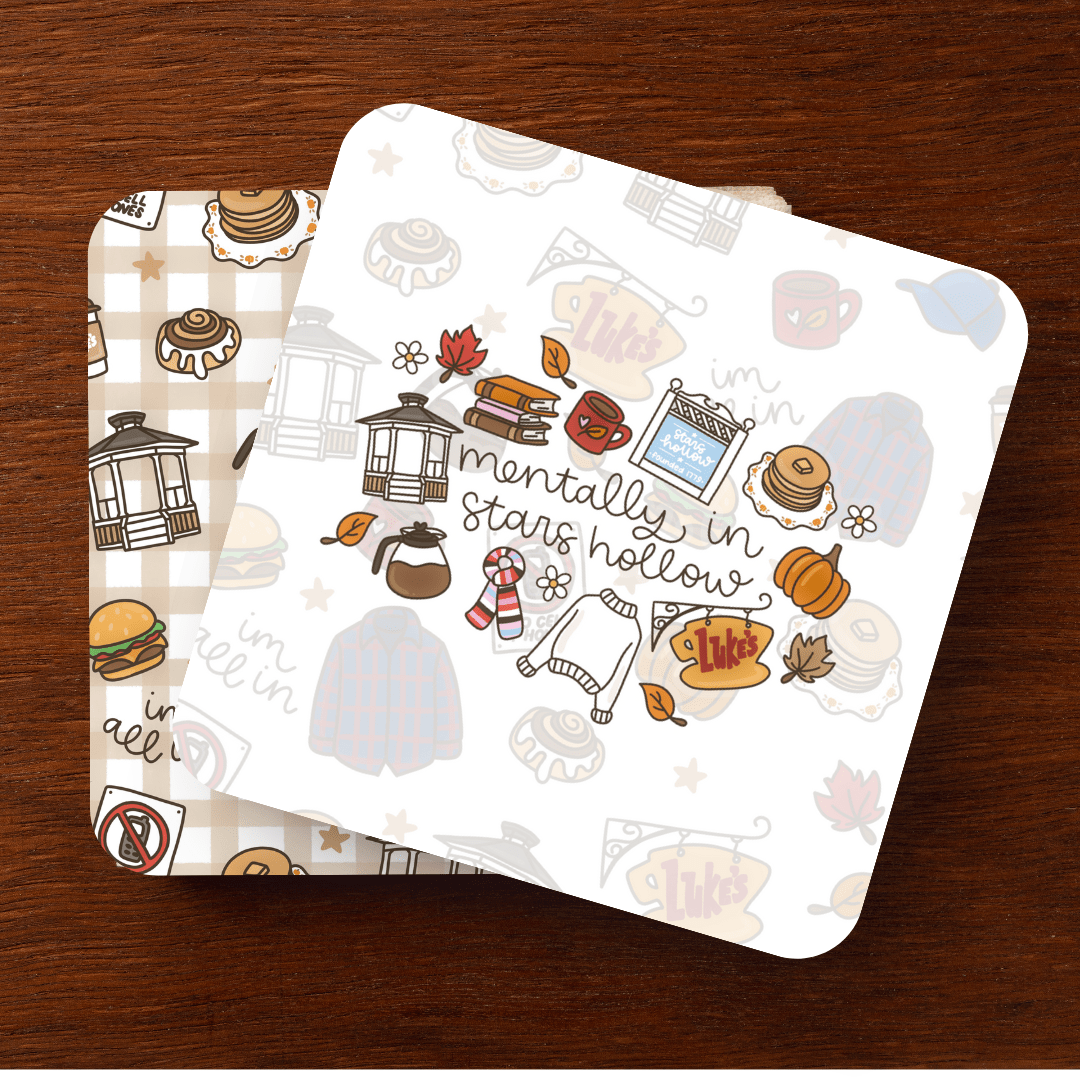 Mentally in Stars Hollow Coasters - Set of 2 - Awfullynerdy.co