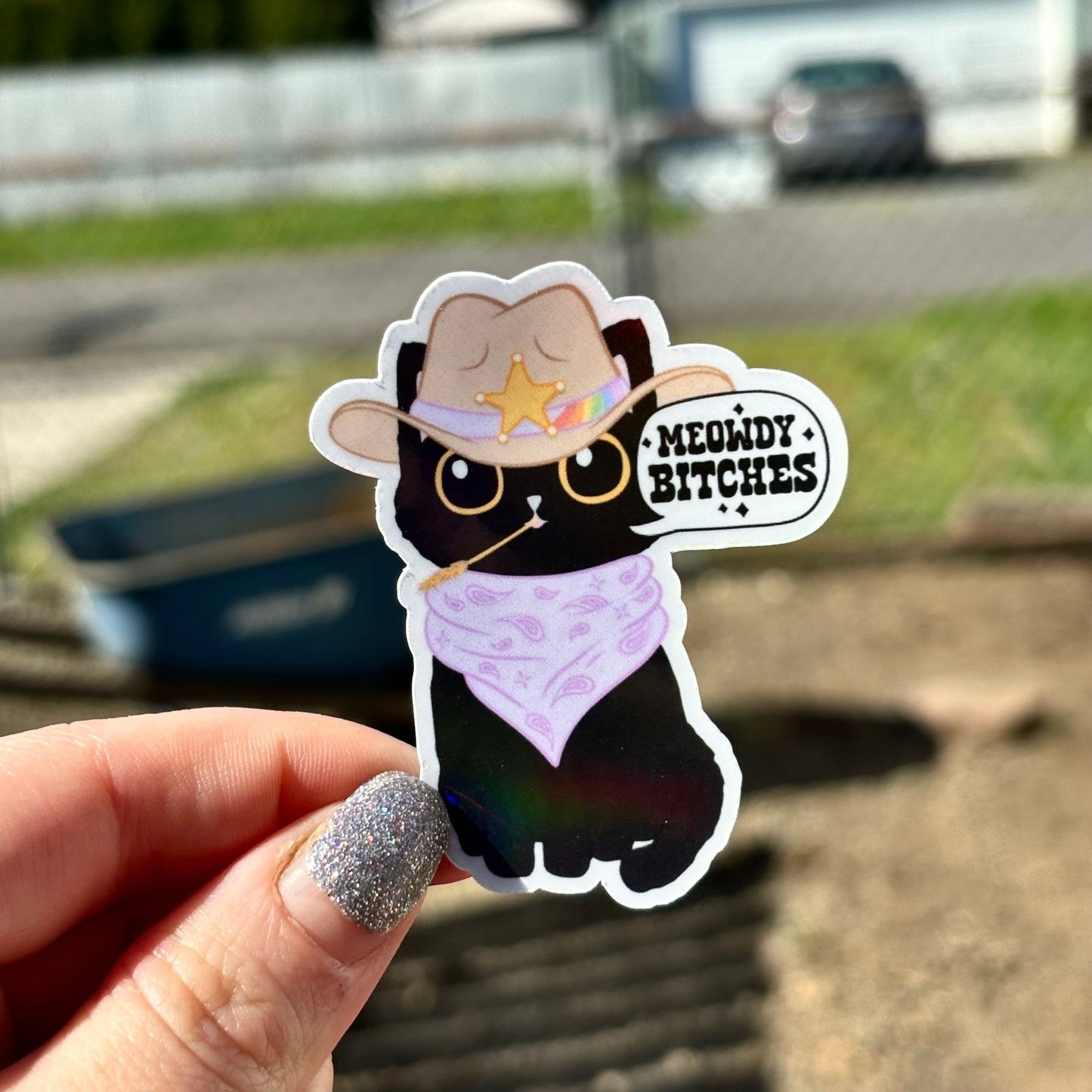 Meowdy Bitches Cat Sticker - Awfullynerdy.co