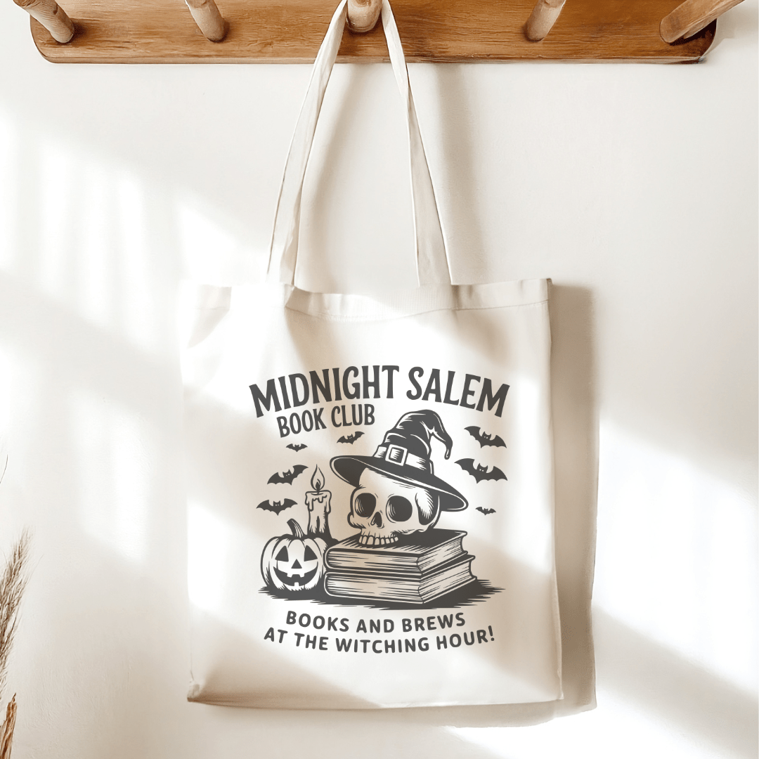 Midnight Salem Book Club Sublimated Canvas Tote Bag - Awfullynerdy.co