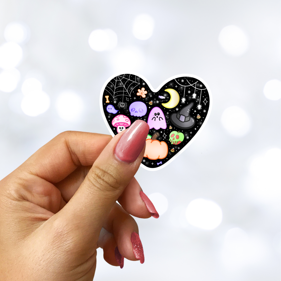 Halloween Inspired Heart Sticker